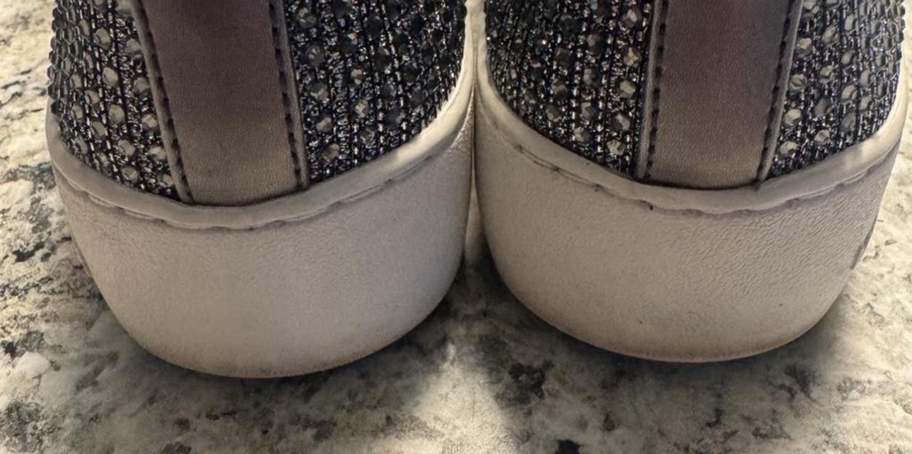 MICHAEL KORS Women’s Silver Glitter Slip-On Flats Round Toe Synthetic Size 6