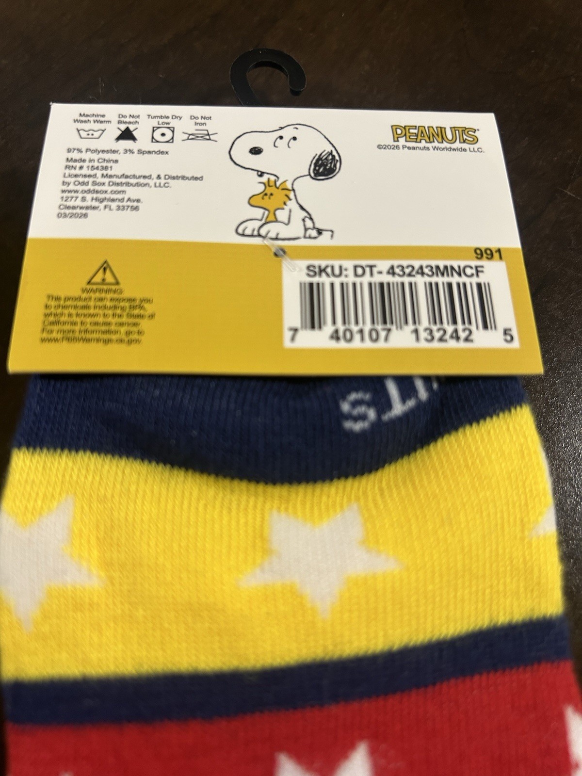 Peanuts Flying Ace Snoopy Crew Socks Mens Shoe Size 6-12 Blue Cartoon Novelty