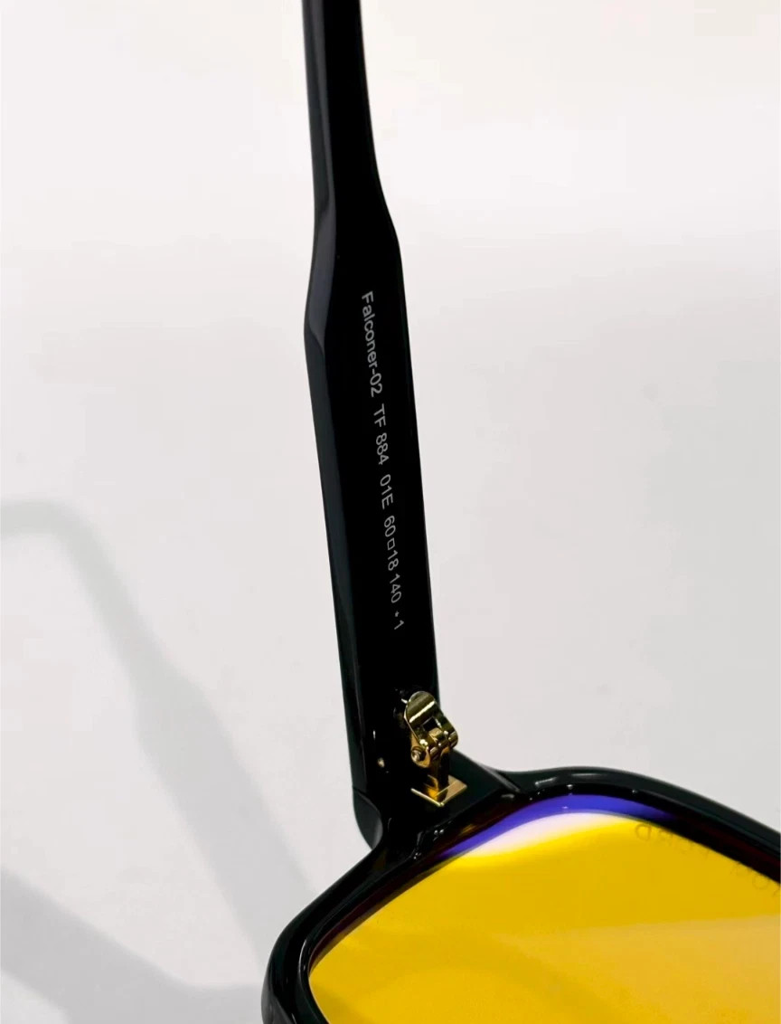 Tom Ford Falconer Sunglasses TF884 Black/Yellow 60-18-140mm With Case