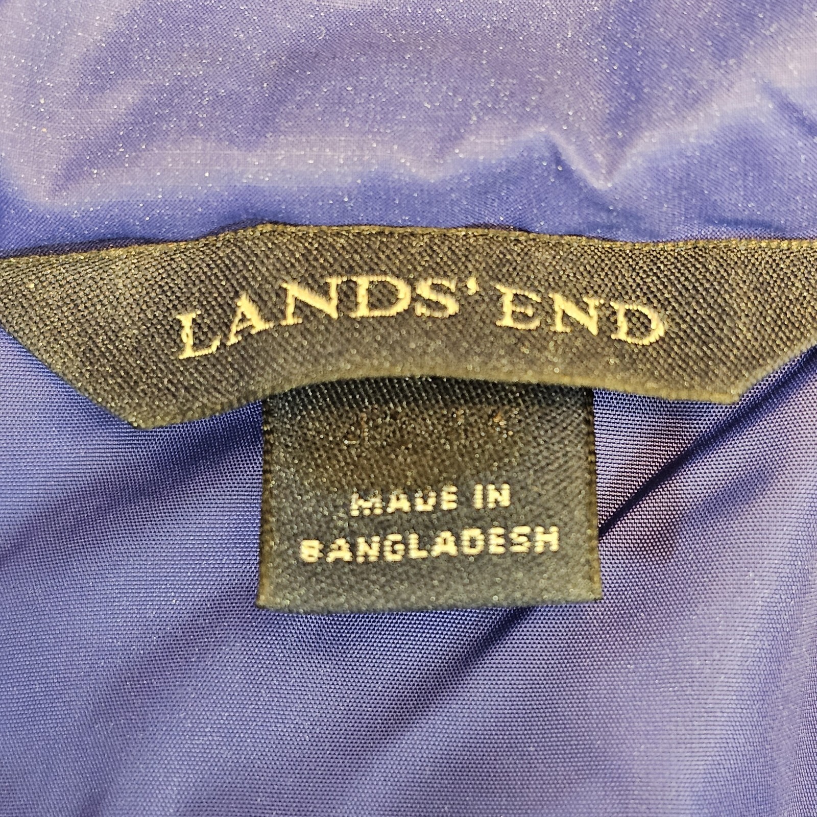 Lands’ End Primaloft Full Zip Puffer Jacket Lightweight Pockets Gorpcore Blue L