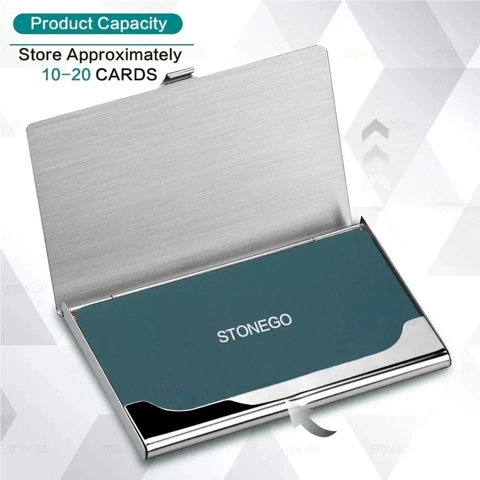 Stainless Steel Card Holder Case Pocket Metal Wallet for ID Credit Business Card