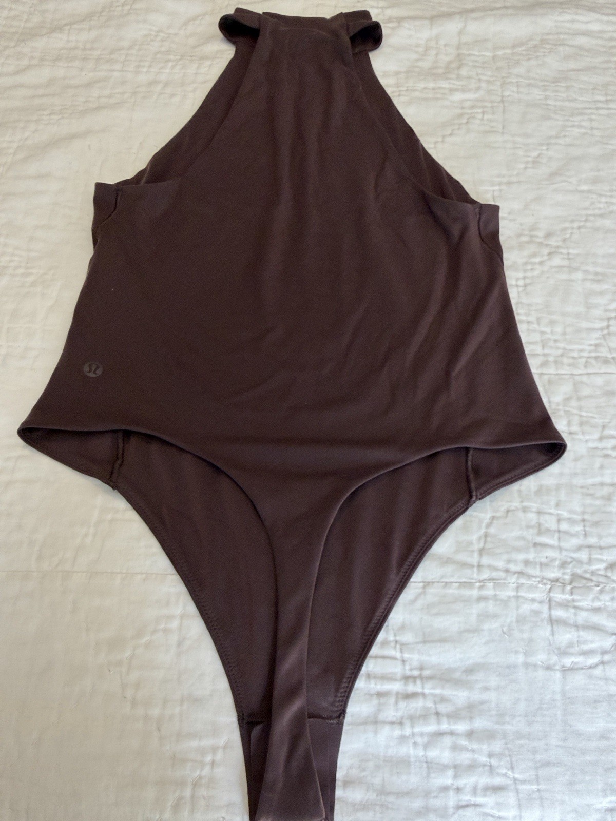 lululemon Women’s Halter Neck One-Piece Bodysuit Brown M Moderate Compression