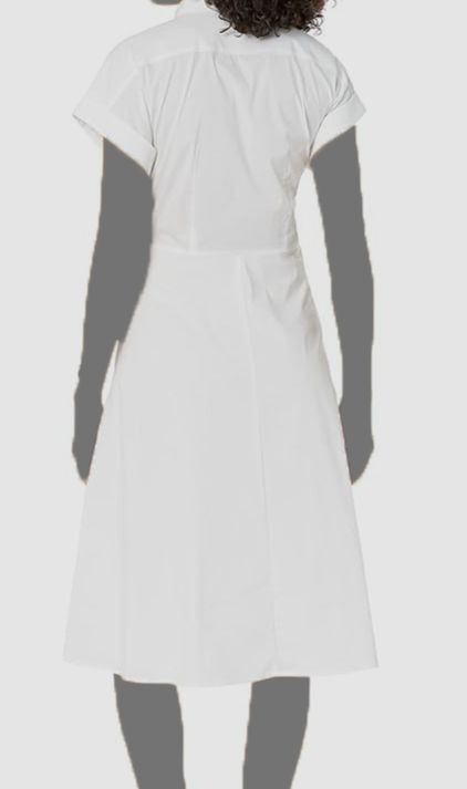 Lauren Ralph Lauren Women’s White Twisted-Front Cotton Blend Shirt Dress Size 14