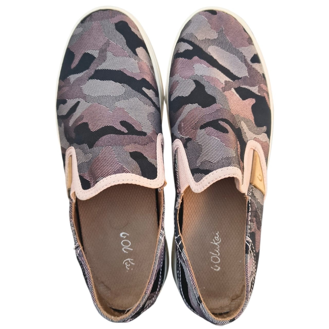 OluKai Pehuea Pa’i Women’s Shoes Size 8 Camo Slip On Sneakers Loafers Lae‘ahi