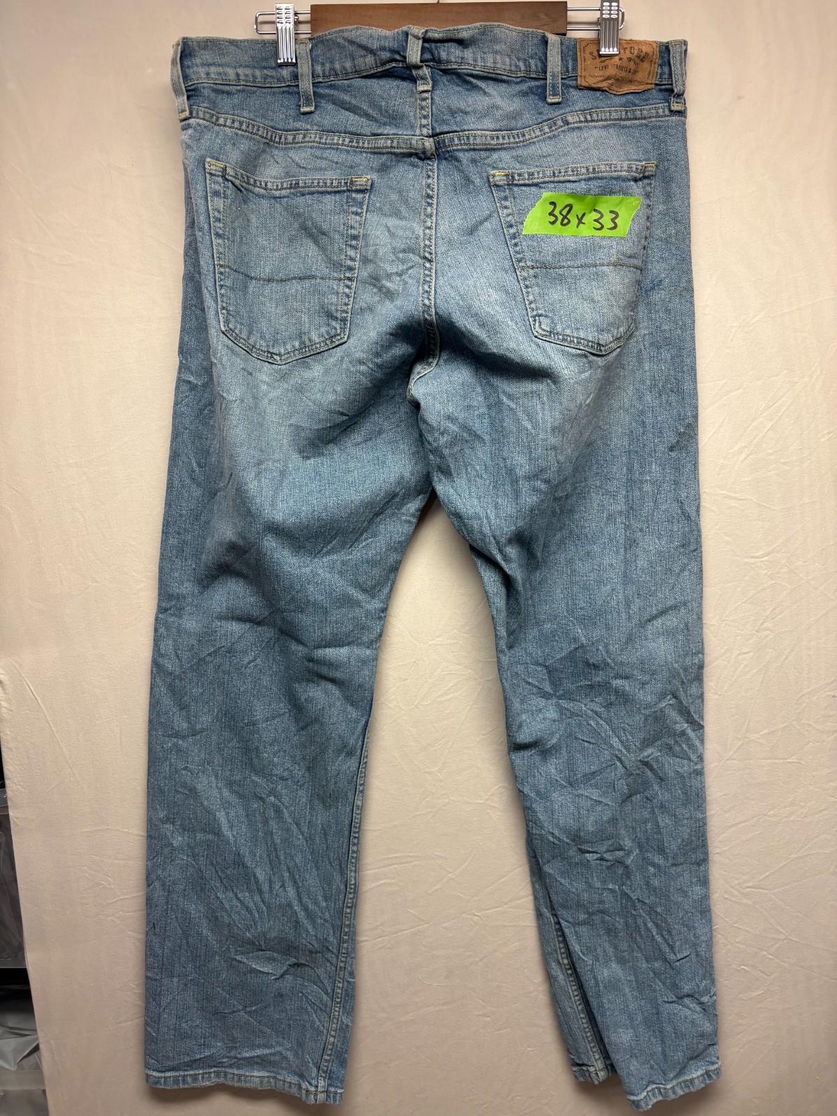 Levi’s Strauss Co. Jeans Mens Blue Denim Stretch Classic Fit Straight 38×33