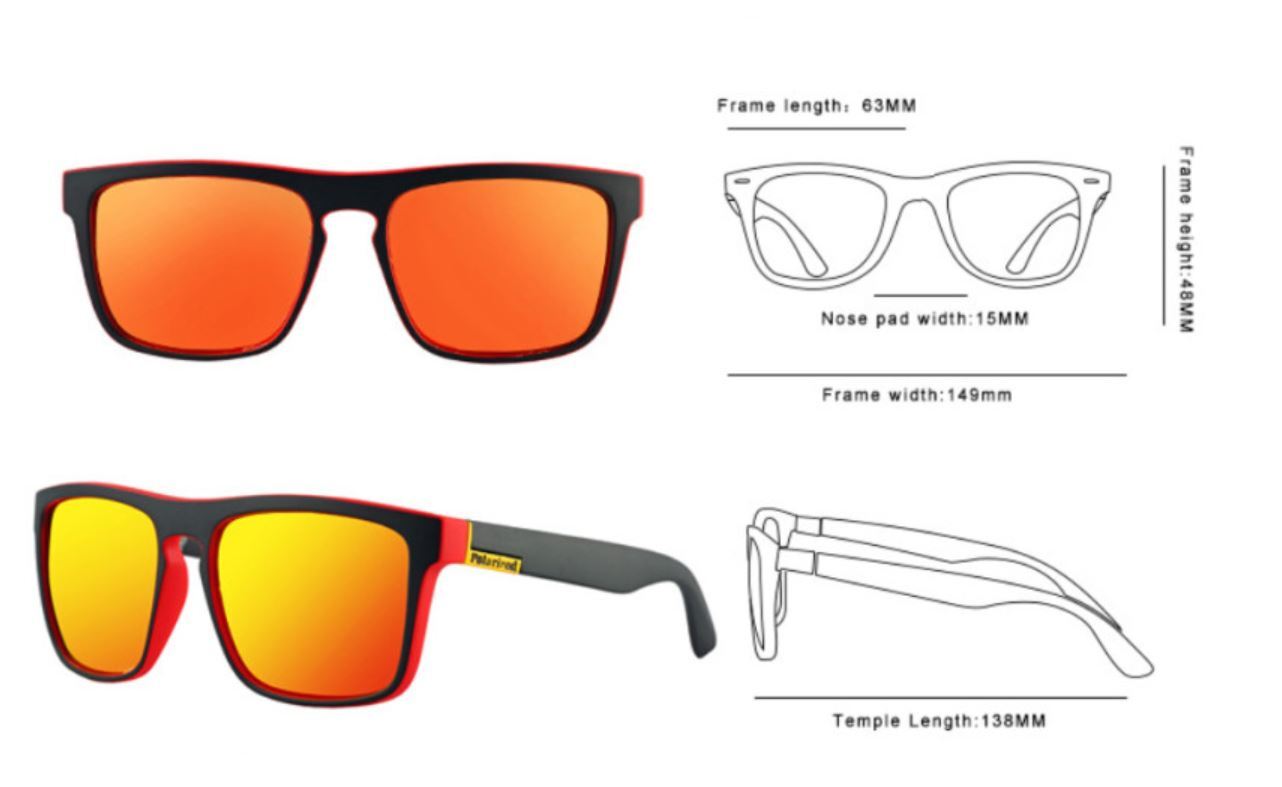 Square Polarized Sunglasses for Men Women Outdoor Sports Driving Glasses Golfing