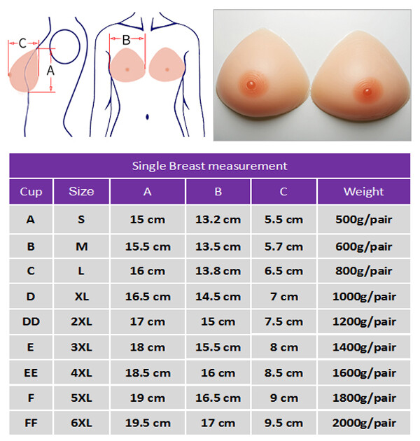 Triangle Silicone Breast Forms A-FF Cup Crossdresser Silicone Pads Bra Inserts