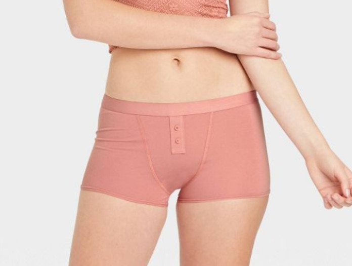 NEW Auden Women’s Cotton Blend Boy Shorts with Button Detail Size XL