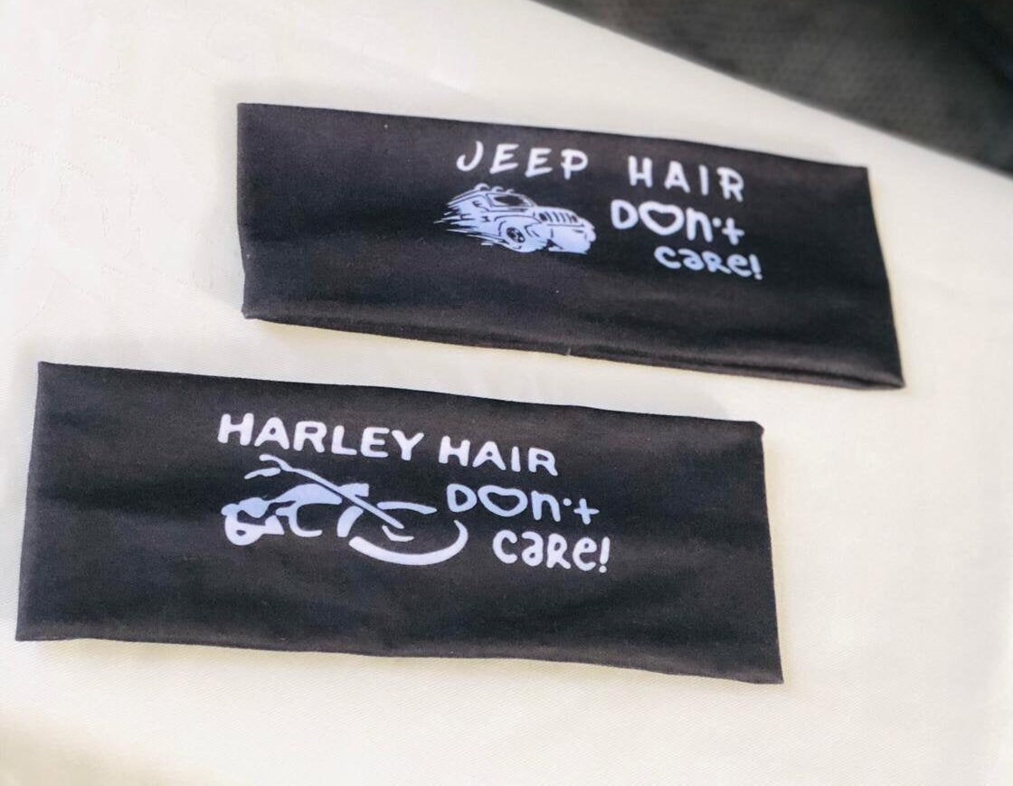 Custom Soft Stretch Sport Bandana Head Band Black Pink Woman Unisex Hairband