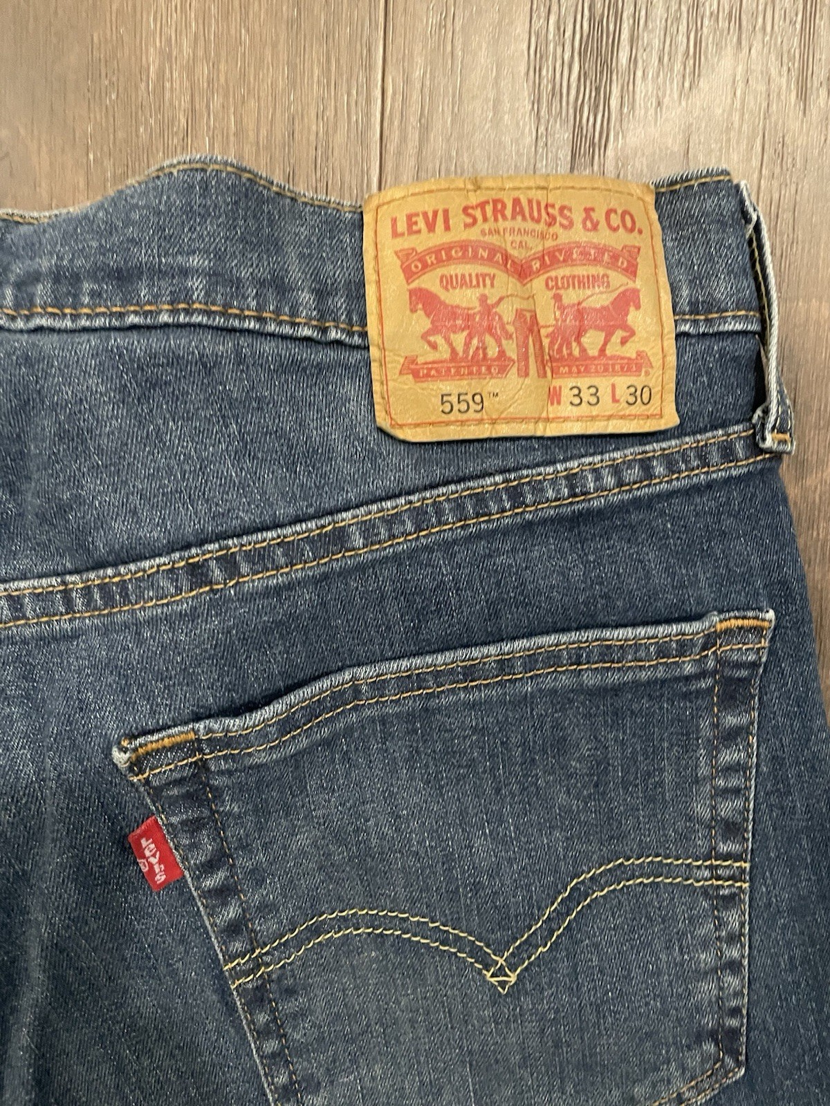Levi’s Men’s Dark Wash Blue Denim Straight Relaxed Mid Rise 5-Pocket Jeans