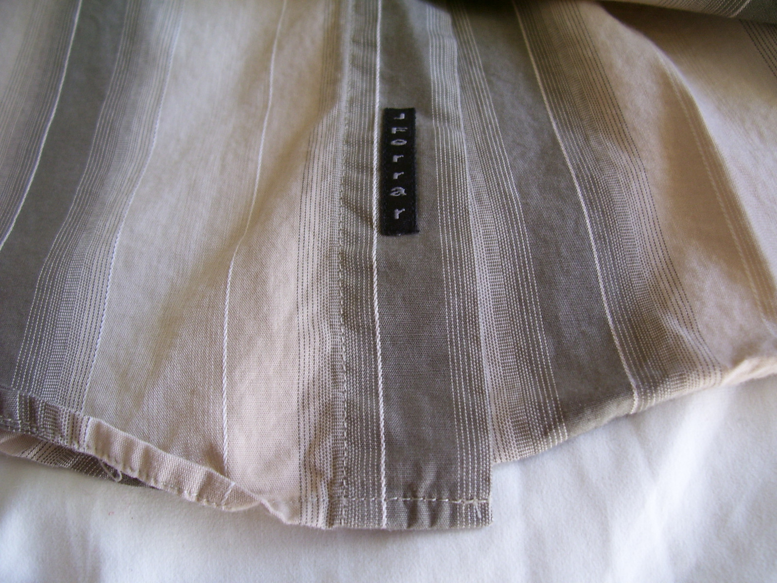 J. Ferrar Long Sleeve Button Down Shirt Sz 16-16.5 Brown Striped Large