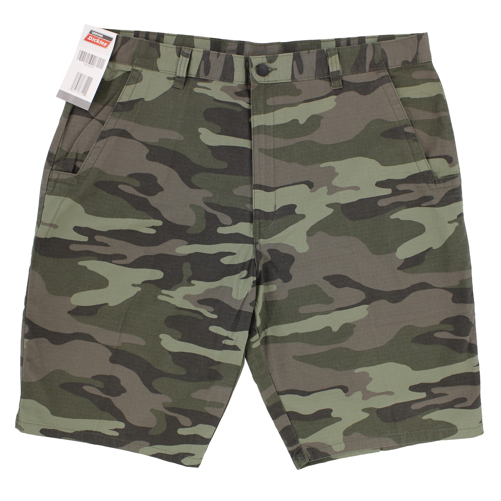 Dickies Men’s Casual Shorts, Cotton Ripstop Shorts, 10.5 Inch Inseam, Green Camo