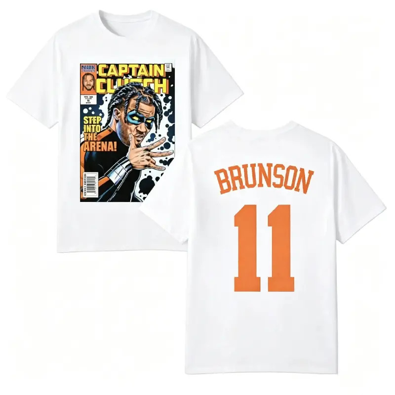 Jalen Brunson Captain Clutch Graphic Tee Knicks Basketball Shirt