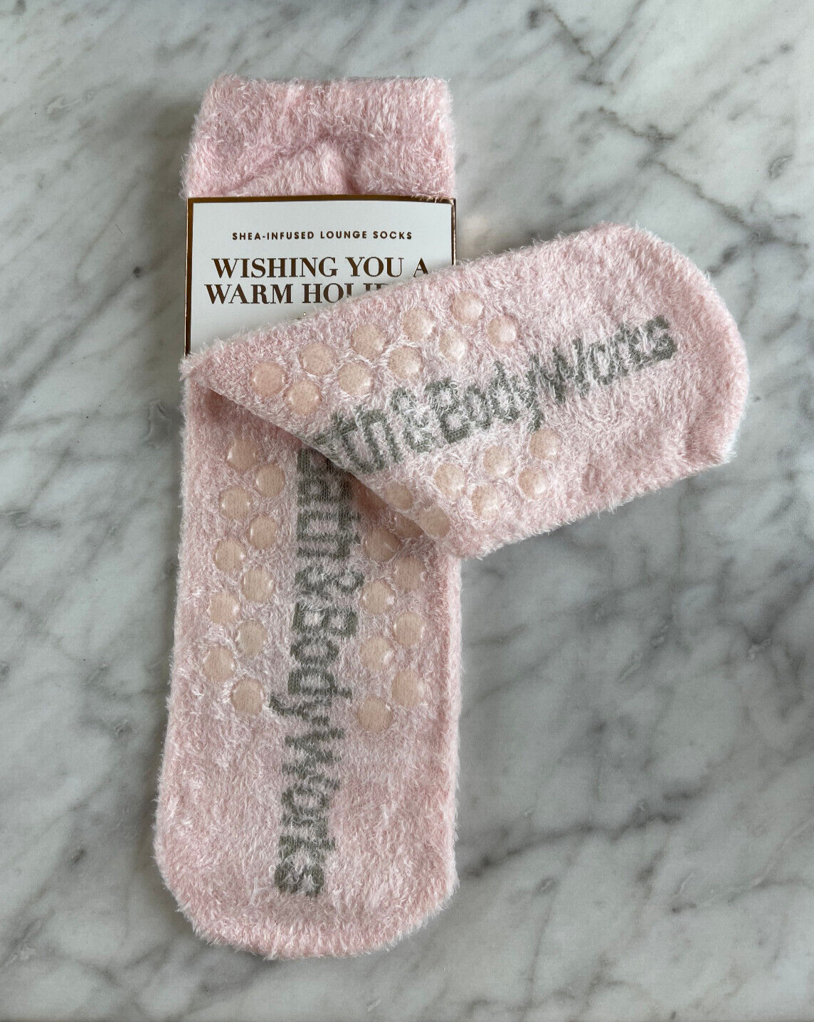 Bath & Body Works Shea Infused Socks Royal Polar Bear Gold Crown Pink Christmas