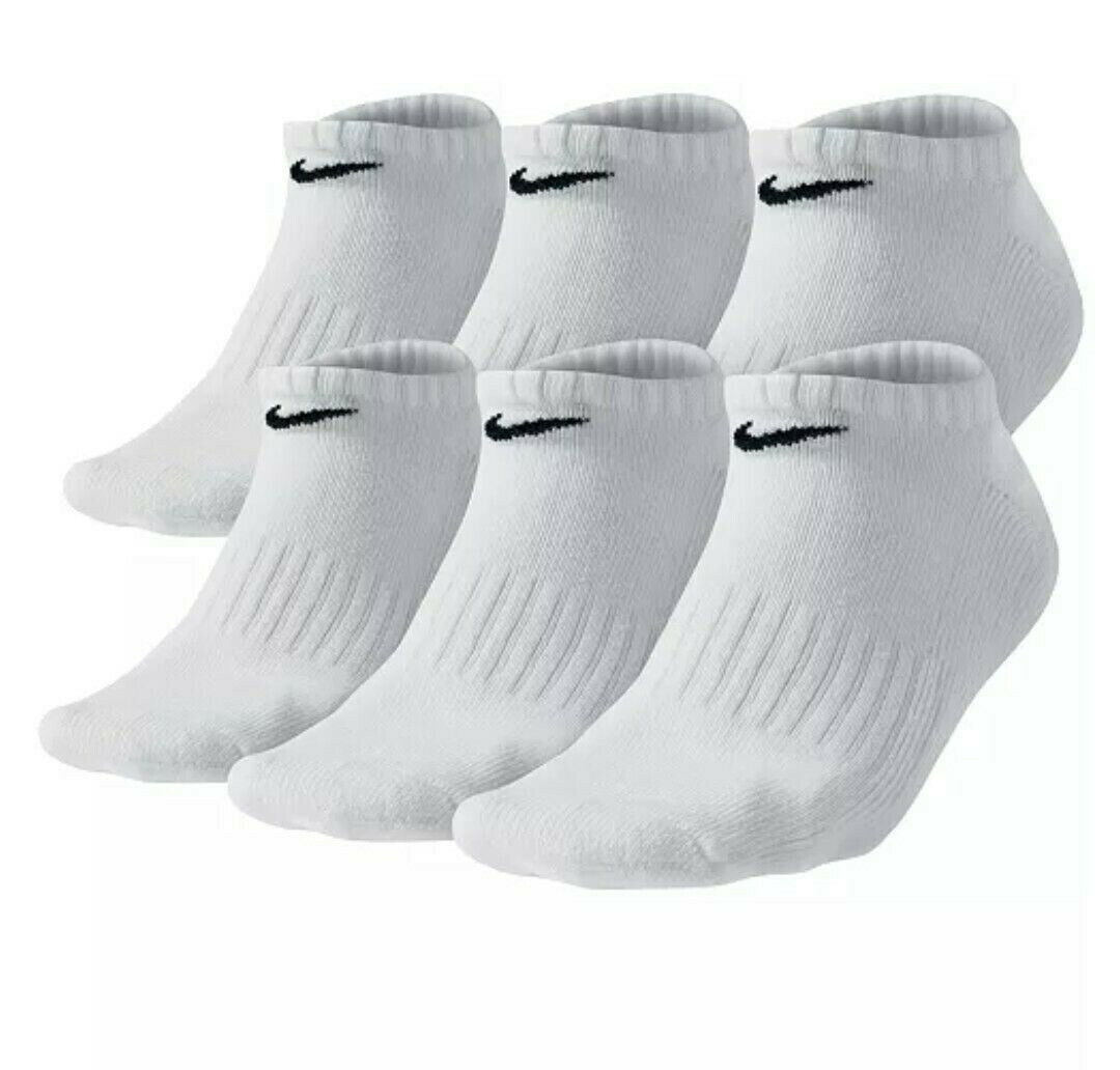 Authentic NIKE / NO SHOW Socks / 6 Pack / Men’s 8-12 / Woman’s 10-13 / WHITE