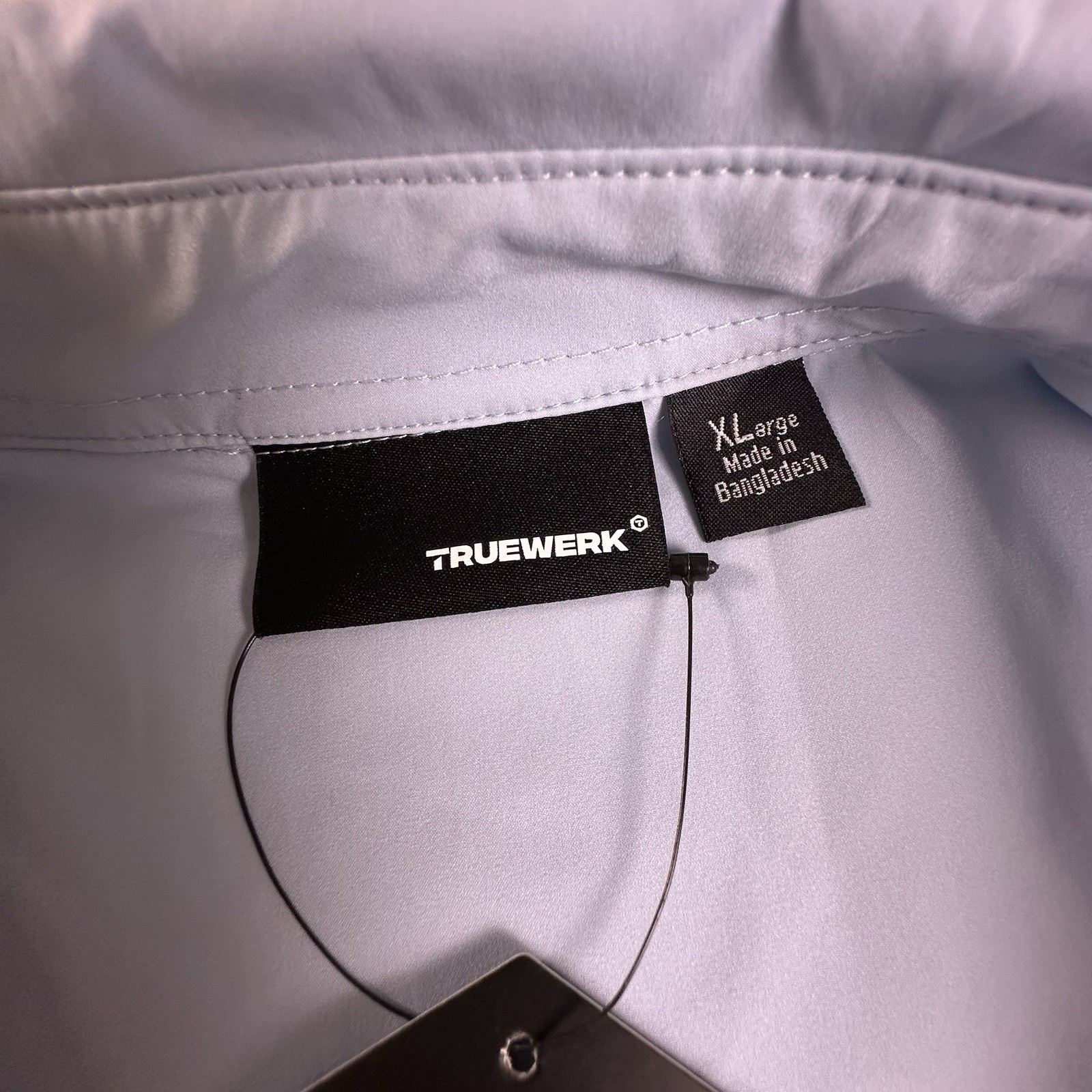 TRUEWERK CLOUD Mens XL Snap Front L/S Workwear Chest Pockets LIGHT BLUE Shirt