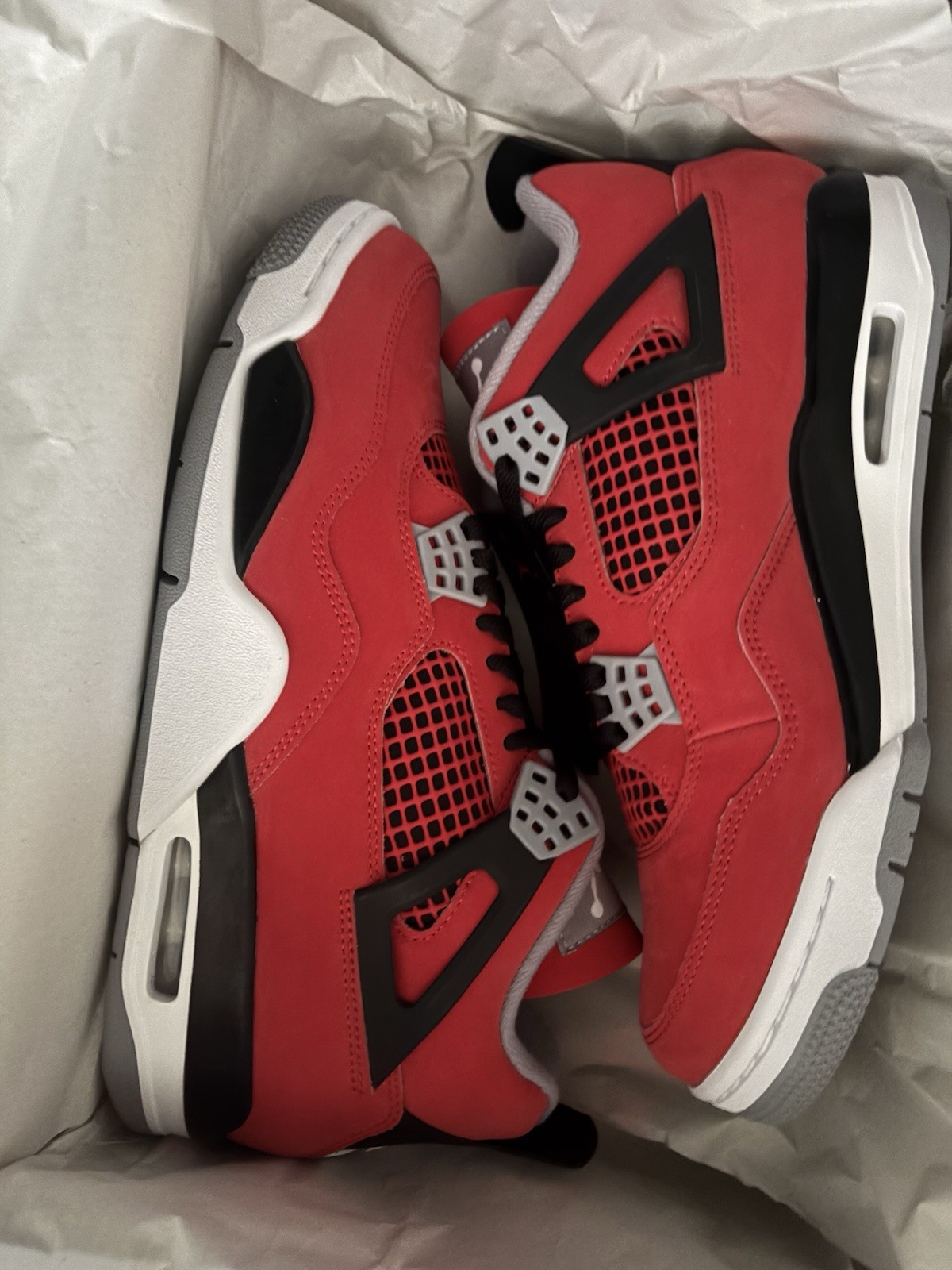 Jordan Air Jordan 4 Mid-Top Lace-Up Sneakers Red Black Gray White Jumpman