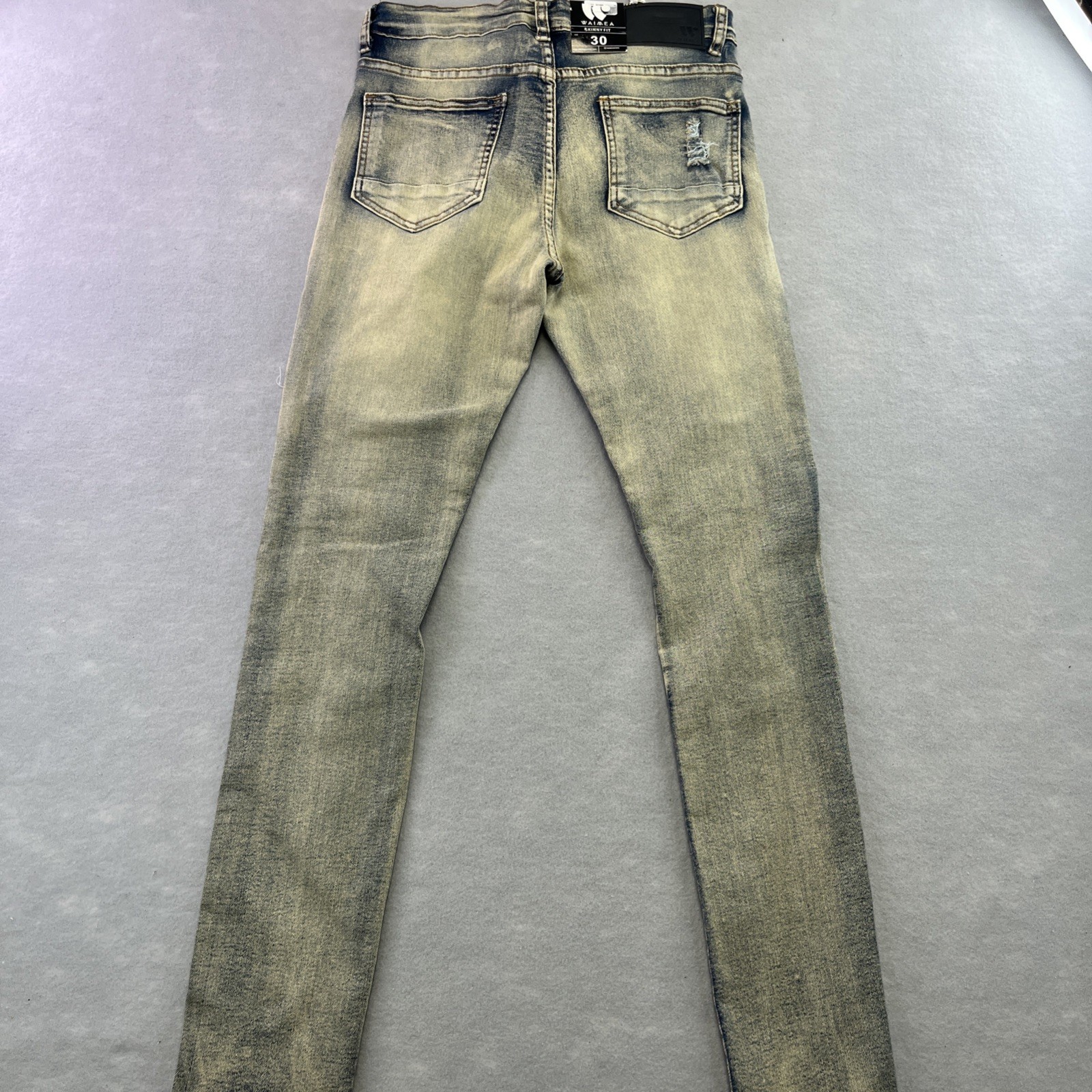WAIMEA Denim Jeans Mens Size 30 Skinny Fit Distressed Moto NWT