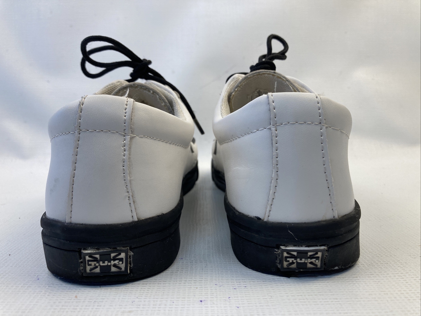 White W/ Black Leather Creepers US Men 4 Women-6 M T.U.K. EUC A6063/FM2047