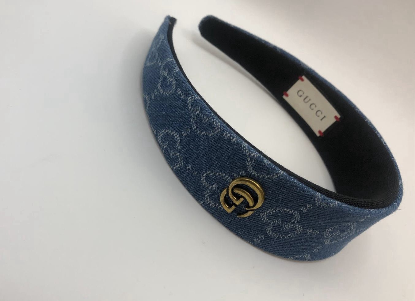 Gucci Monogram Blue Denim Headband