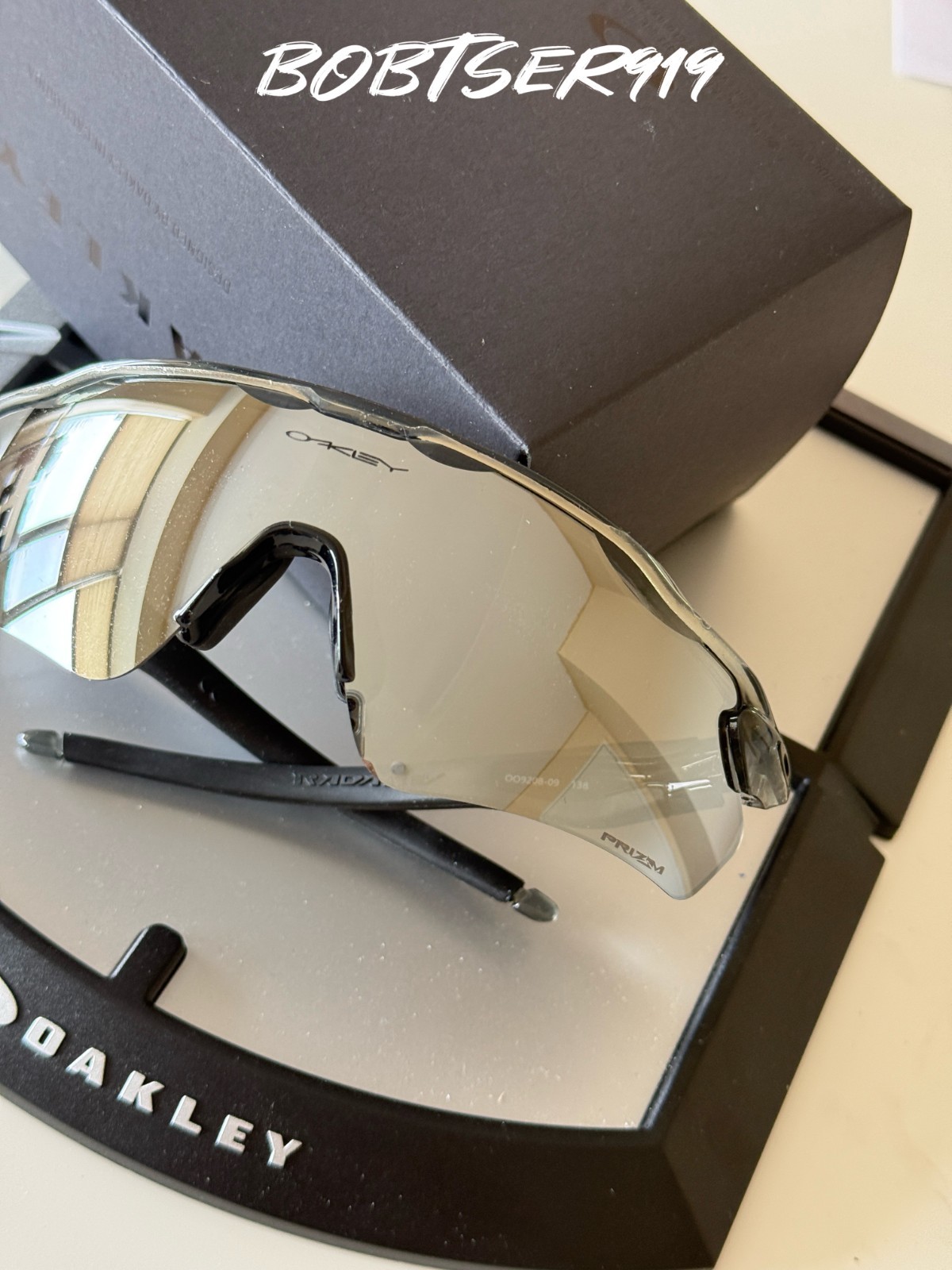 New Oakley OO9208 Radar EV Path Sunglasses Clear Gray Frame Prizm Mirrored Lens