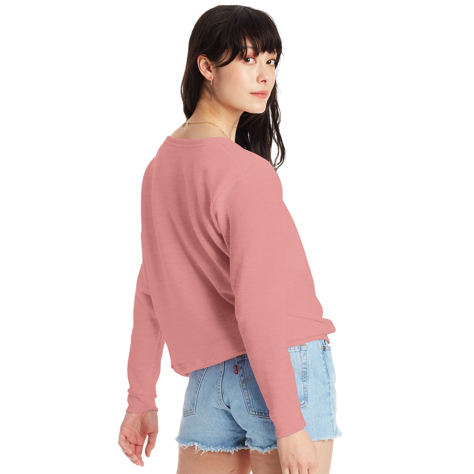 Hanes Women’s Sweatshirt Crew Neck EcoSmart Recycled Cotton-Blend Fleece S-2XL