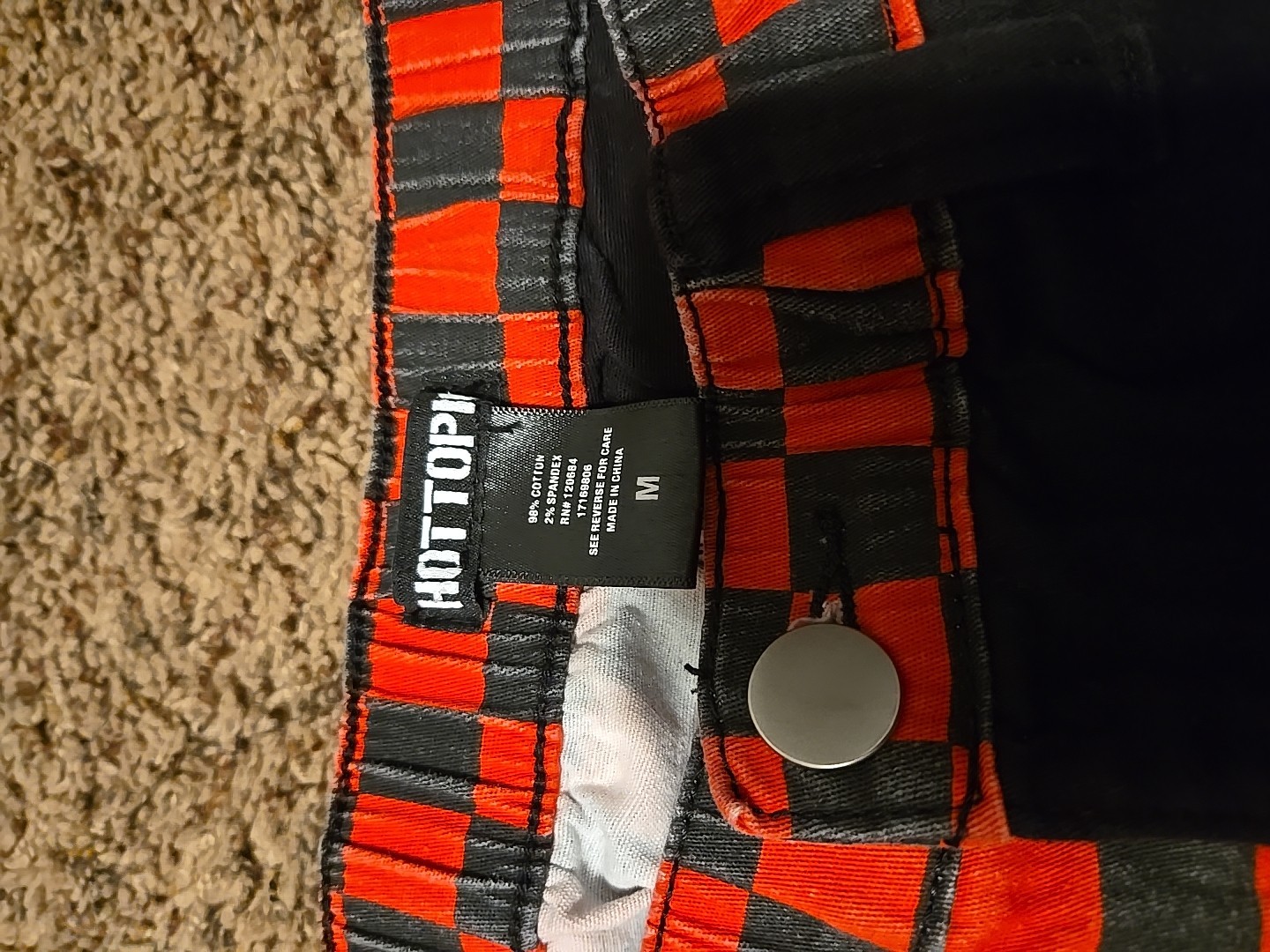 Hot Topic Jogger Pant Split Checkered Black And Red Size Medium Nice!