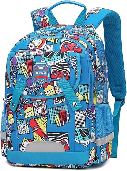 Kids Backpack for Boys Colorful Cute and Durable Elementary school backpack Blue