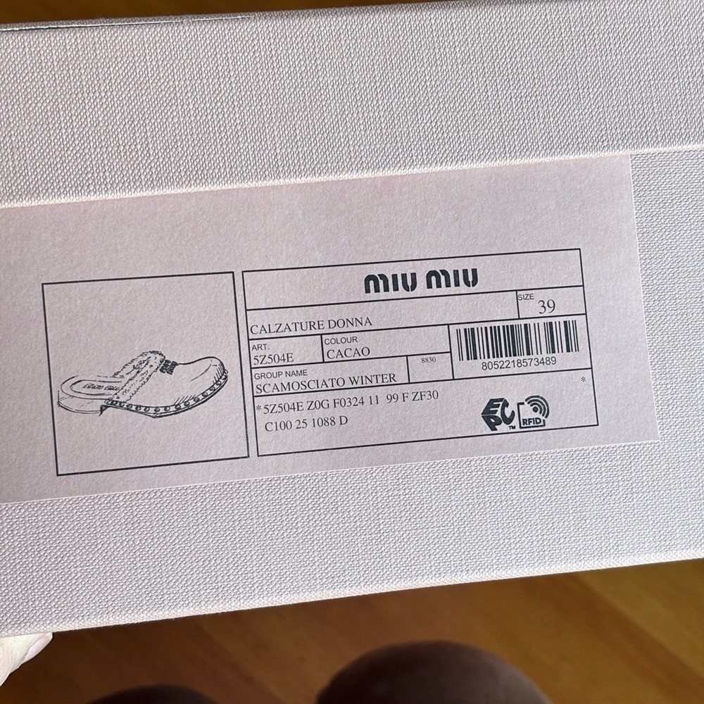 NEW Miu Miu Women’s Cocoa Brown Suede Clogs Italian size 39