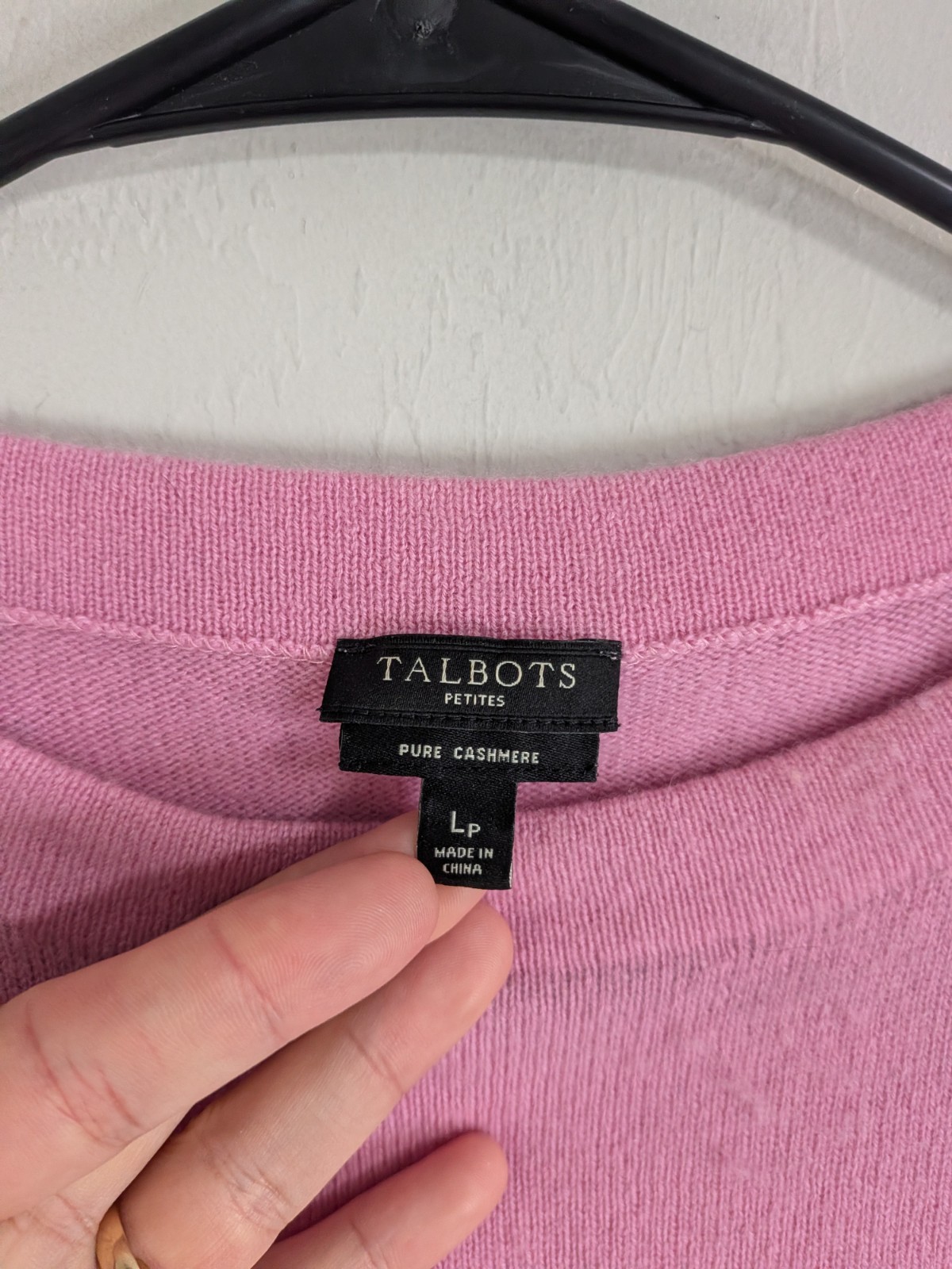 Talbots Sweater Women’s Large Petite Pink 100% Cashmere Stretch Casual