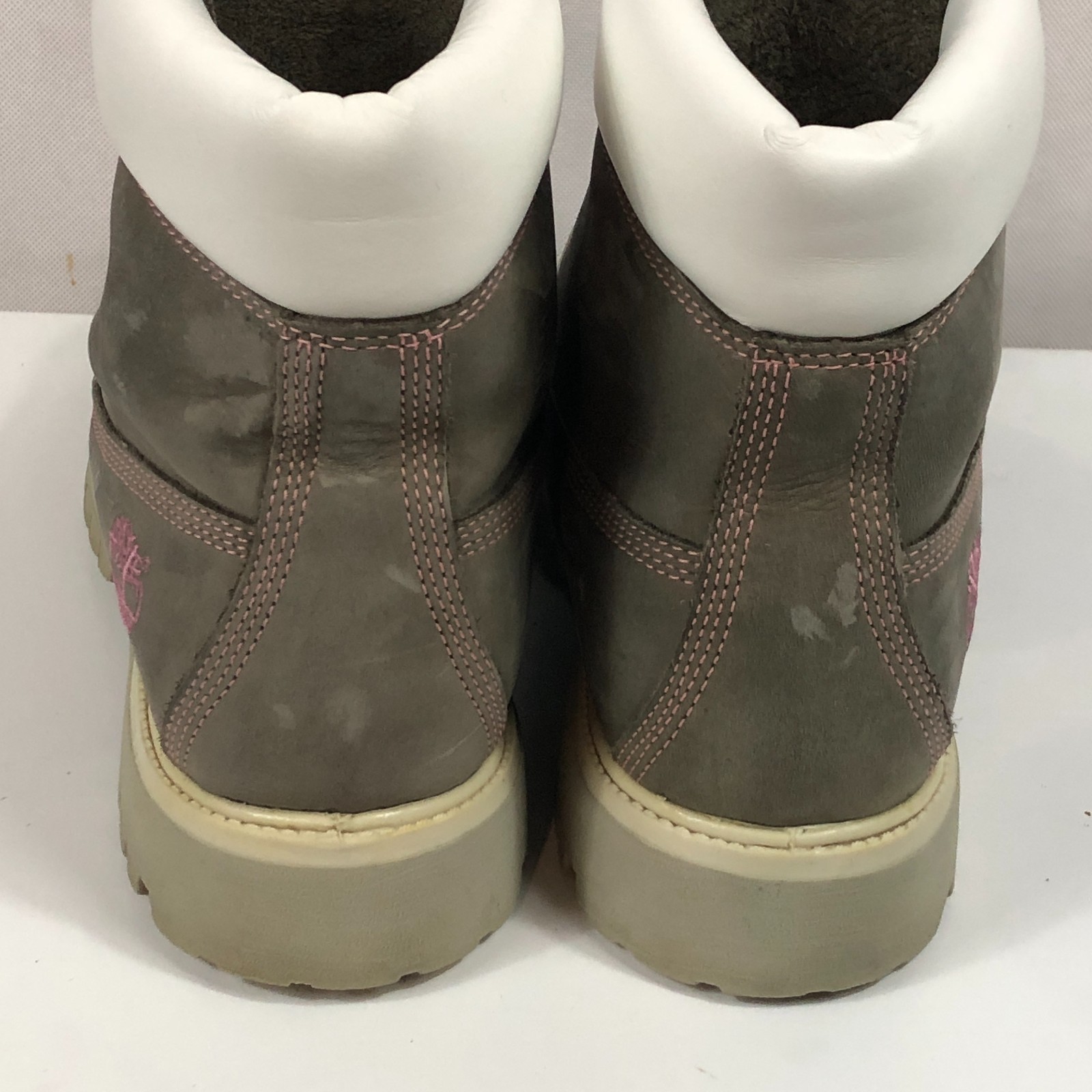 Timberland Boots Gray Pink Shoe String Womens Size 10 Mens Size 8