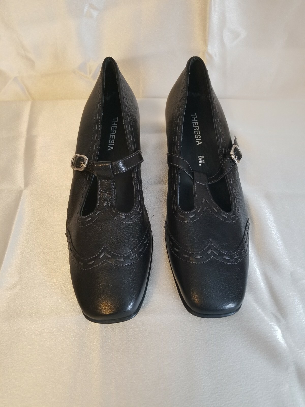 Theresia M “Joséphine” Black Leather Women Shoes. Size US 6.5 Euro 37.5 Uk 4.5
