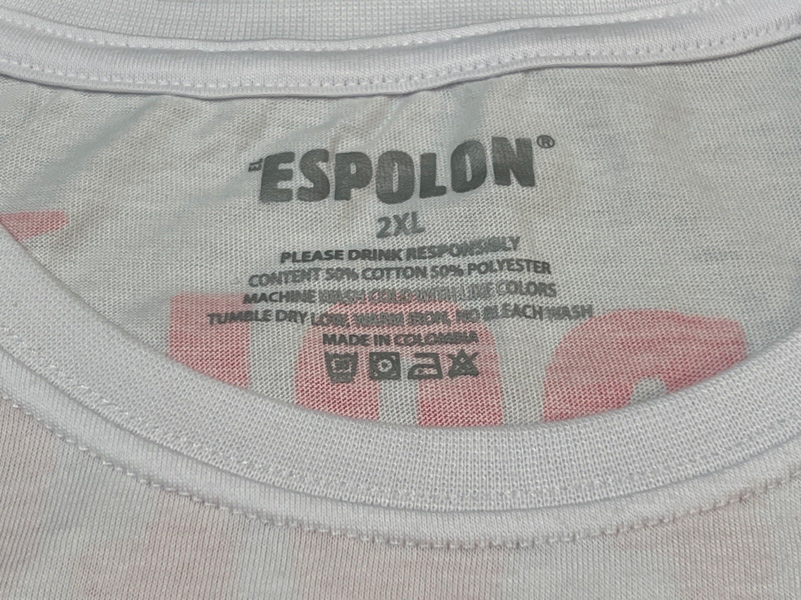 El Espolon Tequila 2XL T-Shirt White XXL Promotional Skeleton & Rooster Agave