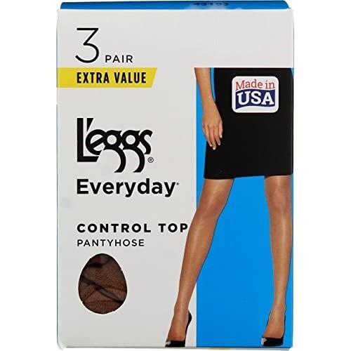 NEW L’eggs 3 Pair Everyday Control Top Sheer Toe Pantyhose | Free Shipping