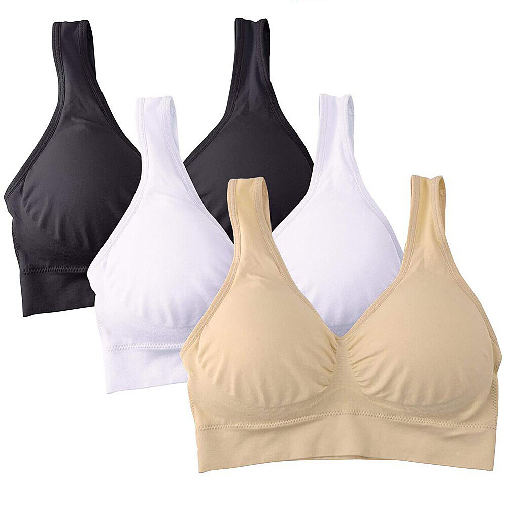 US 2~4 Pack Women’s Padded Sports Bra High Impact Seamless Bralette Plus Size