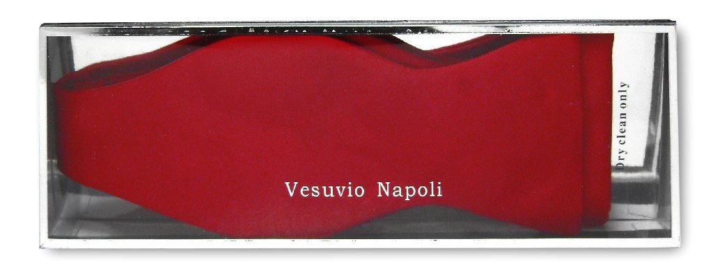 Vesuvio Napoli SELF TIE Bow Tie Solid RED Color Mens BowTie