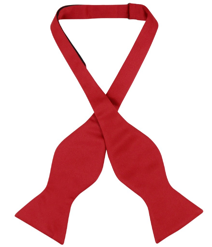Vesuvio Napoli SELF TIE Bow Tie Solid RED Color Mens BowTie