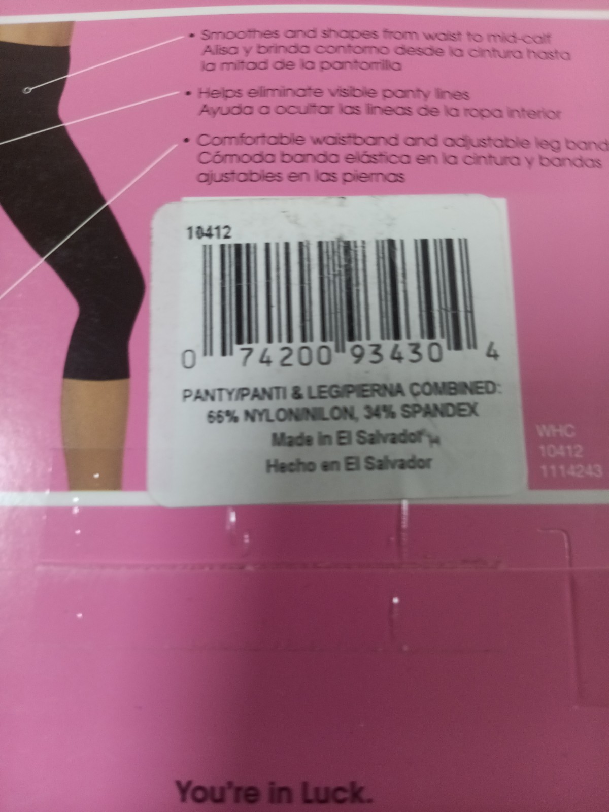 Leggs Profiles Capris Firm Control Size Medium Black New