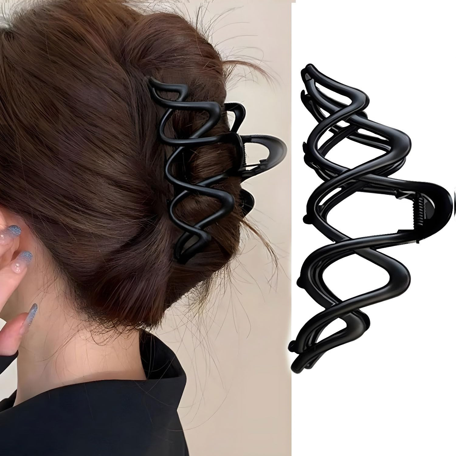 Wave Metal Hair Claw Clips, 1Pcs Hair Claw Clips for Thin Thick Hair Accessories