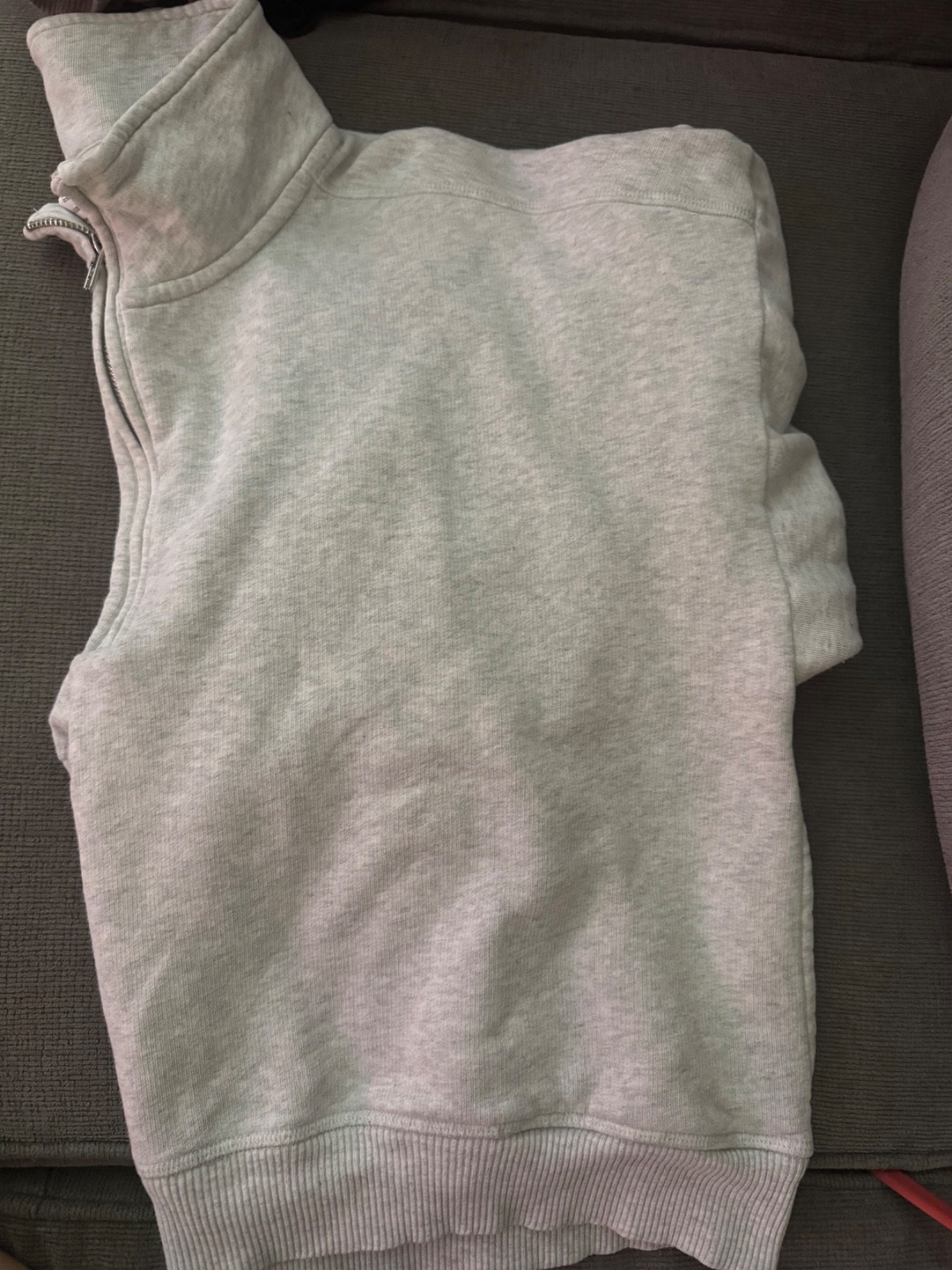 Victoria secret Pink large Half-Zip Pullover Sweater – Light Gray