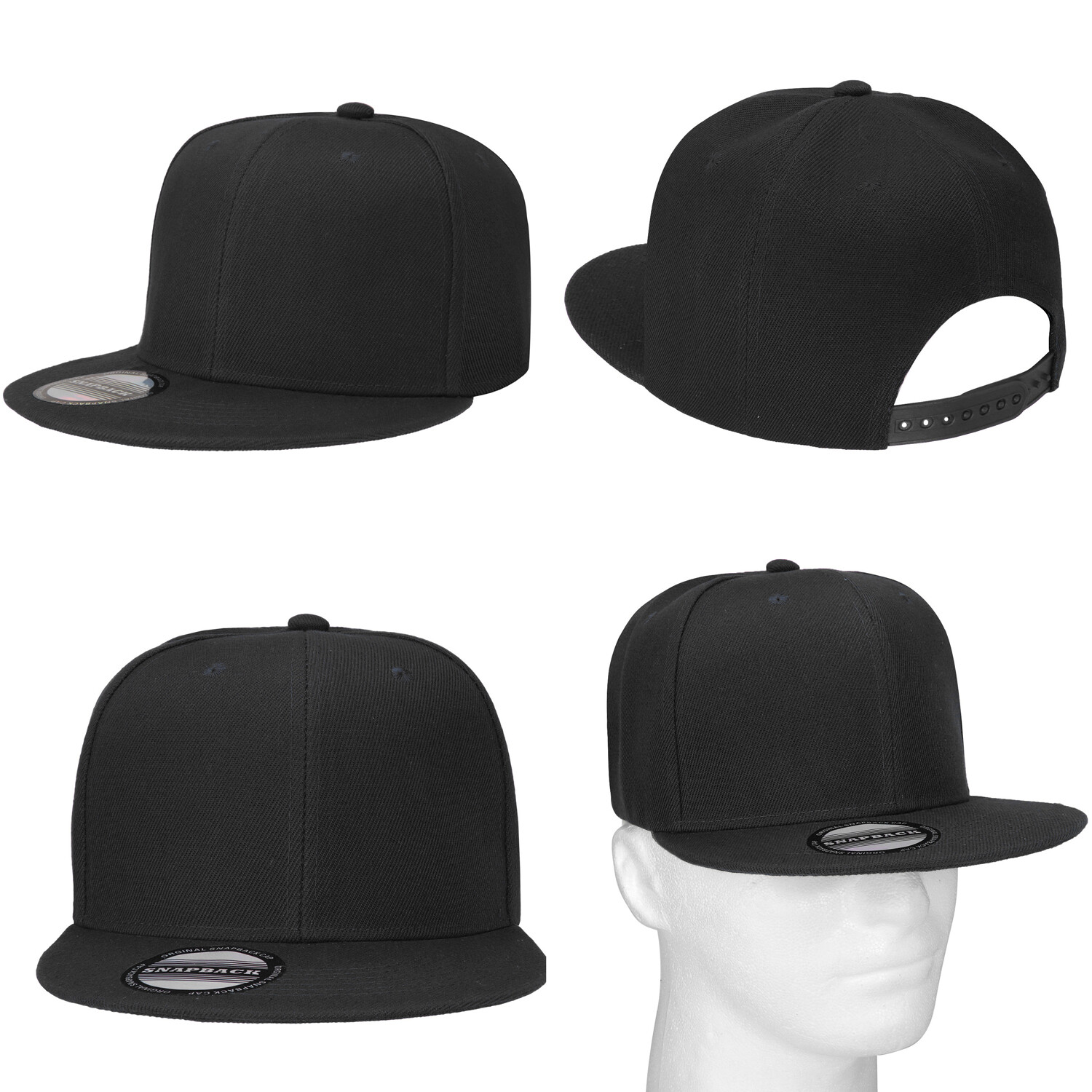 Wholesale lot 12 pcs Blank Snapback Hats Hip Hop Style Adjustable Size Flat Bill