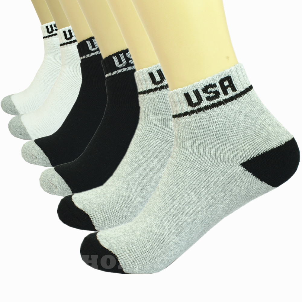 USA 3-12 Pairs Mens Ankle Quarter Crew Sports Socks Cotton Low Cut Size 9-13
