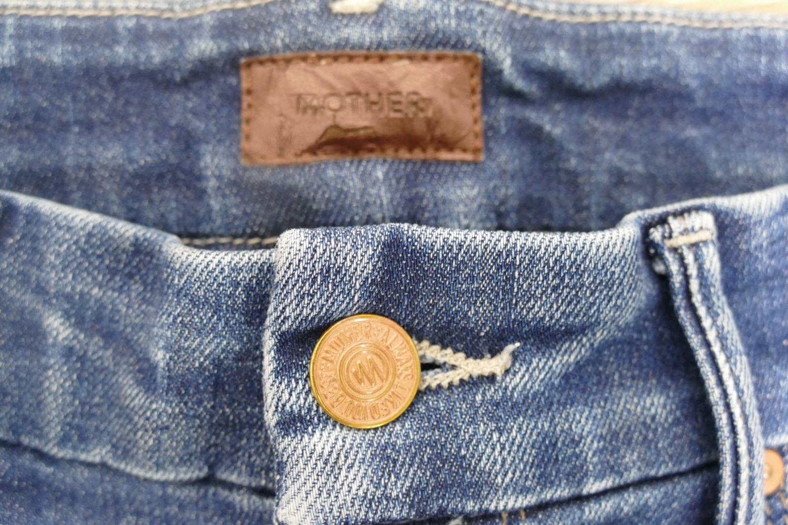MOTHER The Looker Ankle Jeans Womens 25 Skunk Ape Raw Two-Step Hem Ankle Denim