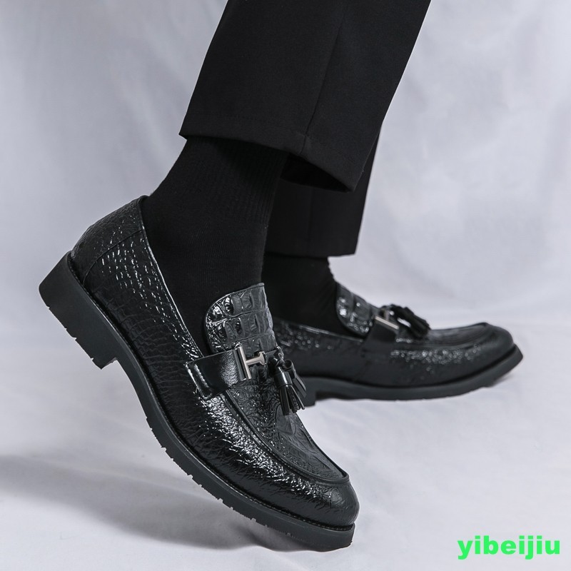 Men Business Alligator Crocodile Pattern Leather Shoes Tassel Oxford Fashion Man