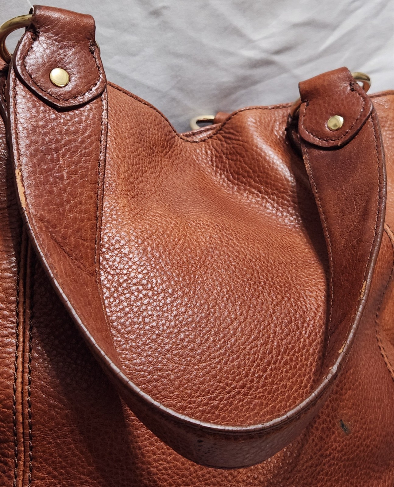 Vintage Michael Kors Astor Lg Leather Tote Bag FLAWED Rugged Work Shoulder Purse