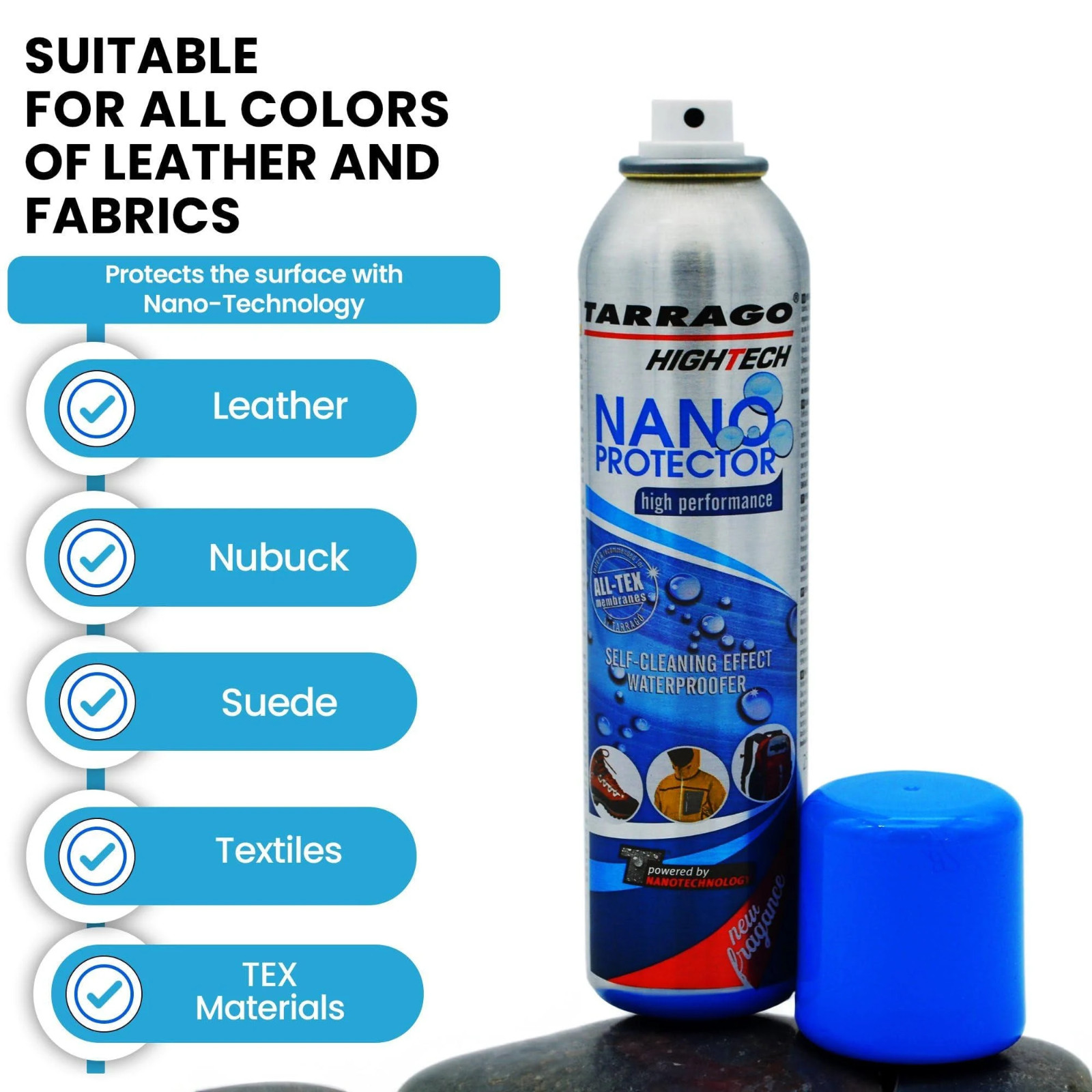 Tarrago Nano Shoe Protector Spray for Leather Suede Nubuck Textile Waterproofer