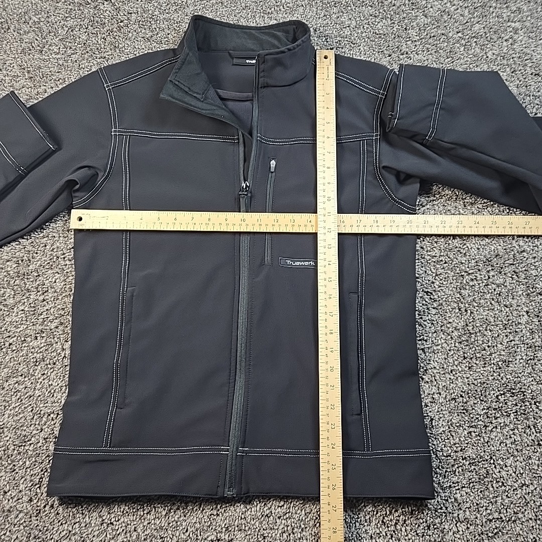 Truewerk Jacket Mens Small Black Water Repellent Softshell Full Zip Work Utility