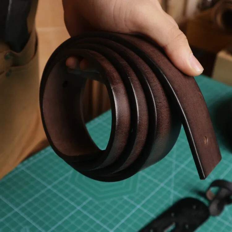 3.8CM Width 4.5MM Thickened Cowhide Cow Strap Genuine Leather Men Belt No Buckle