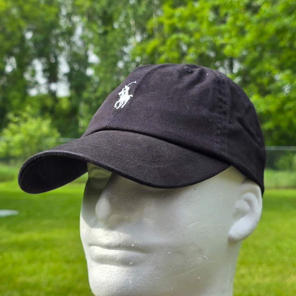 Polo Ralph Lauren Men’s One Size Cotton Chino Adjustable Ball Cap Black White
