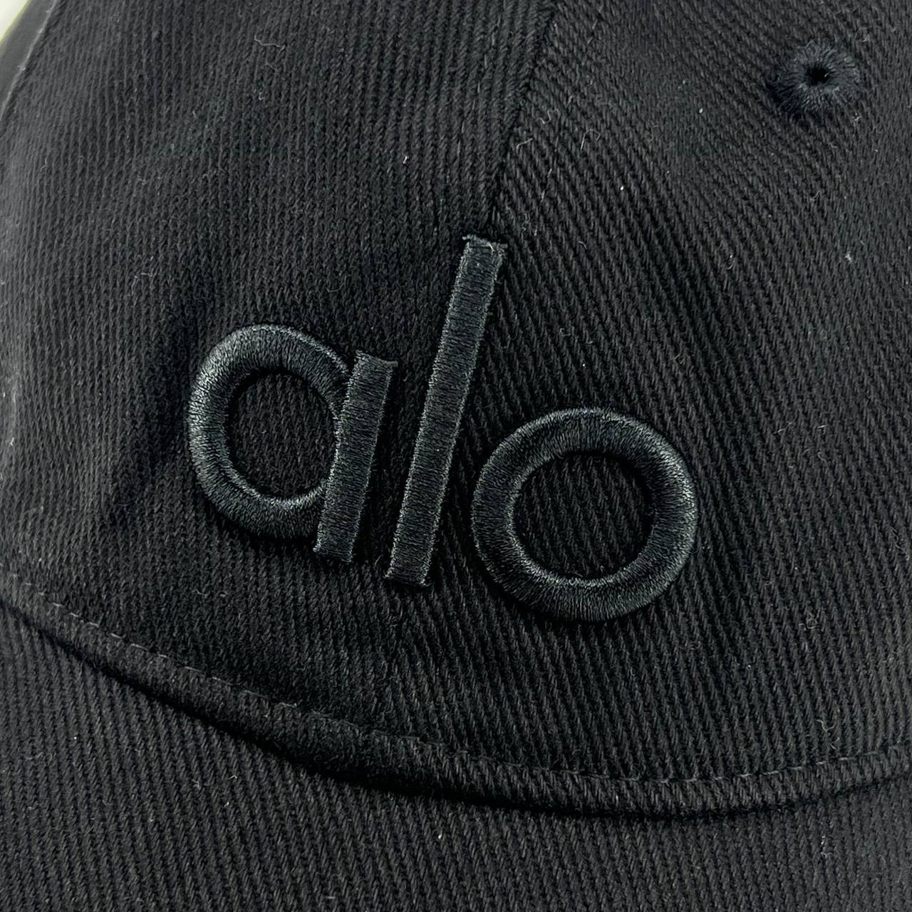 ALO black hat embroidered off-Duty black canvas women’s baseball cap